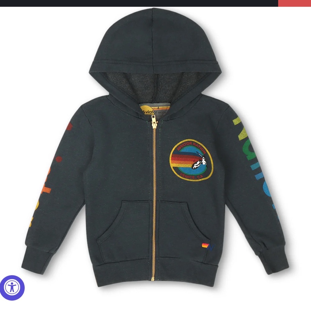 Aviator nation zip up hoodie. Charcoal gray.